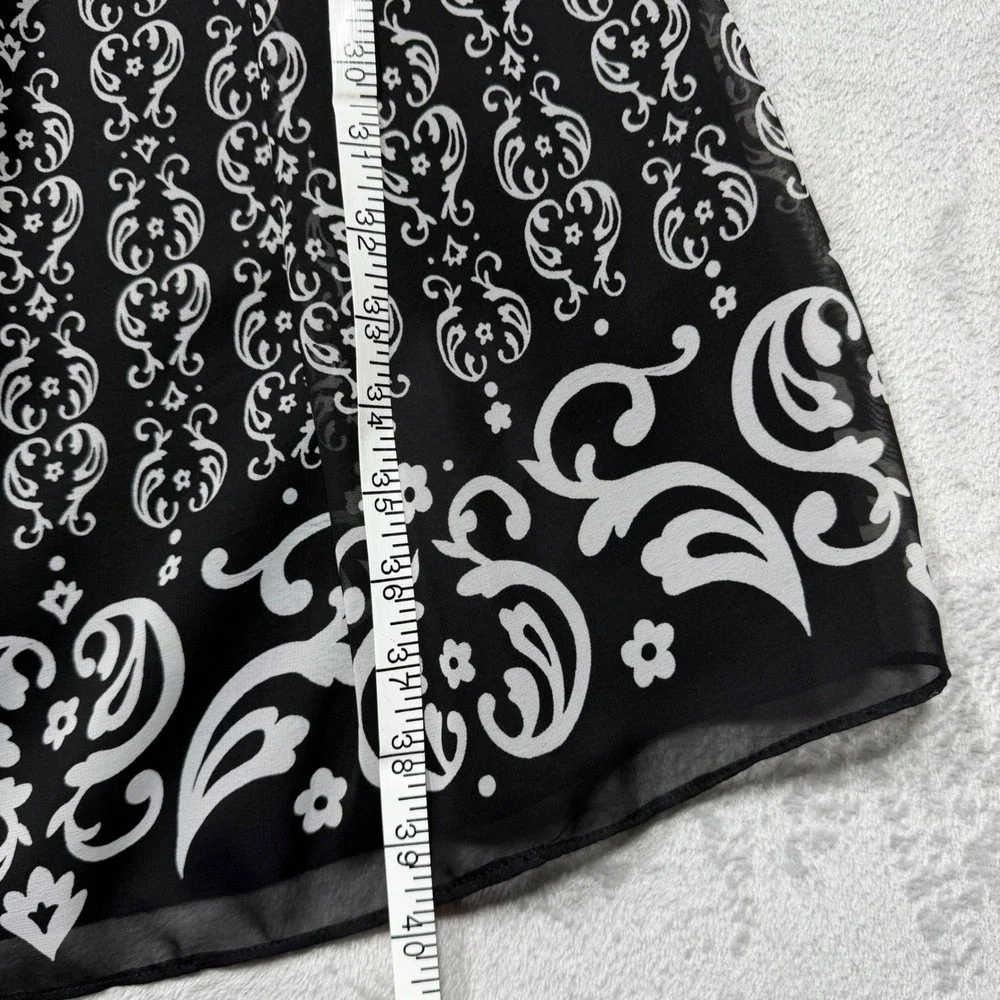 Vintage 90s Black White Dress Cardigan Set‎ Studio I Petite 16P XL Dark Academia